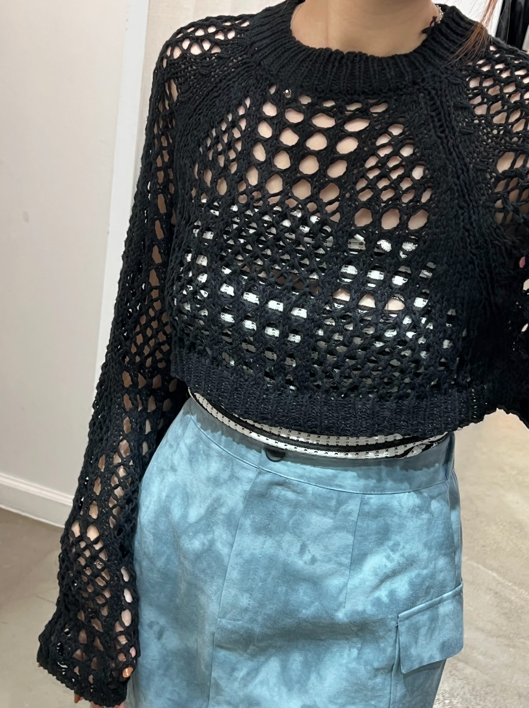 open knit top