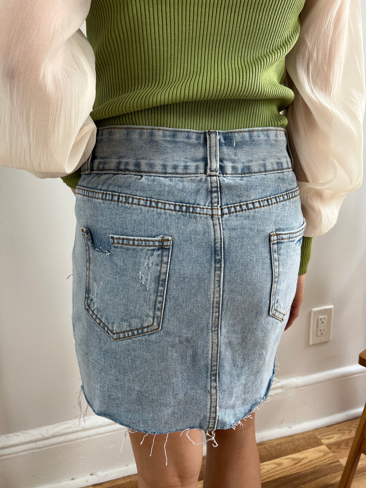 short denim skirt