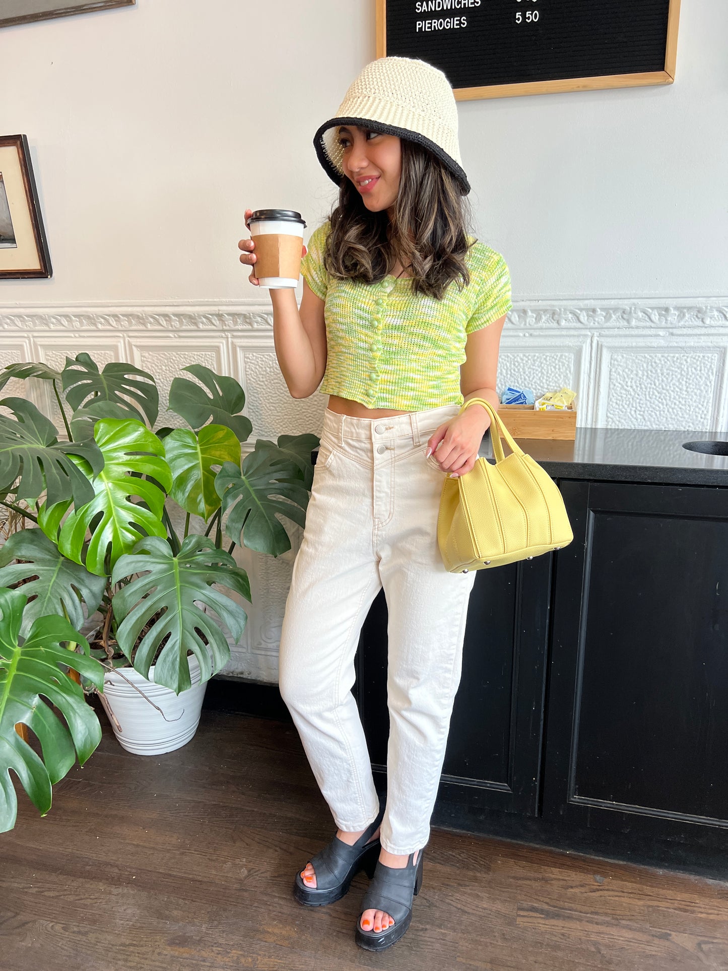 mutli colored button up top