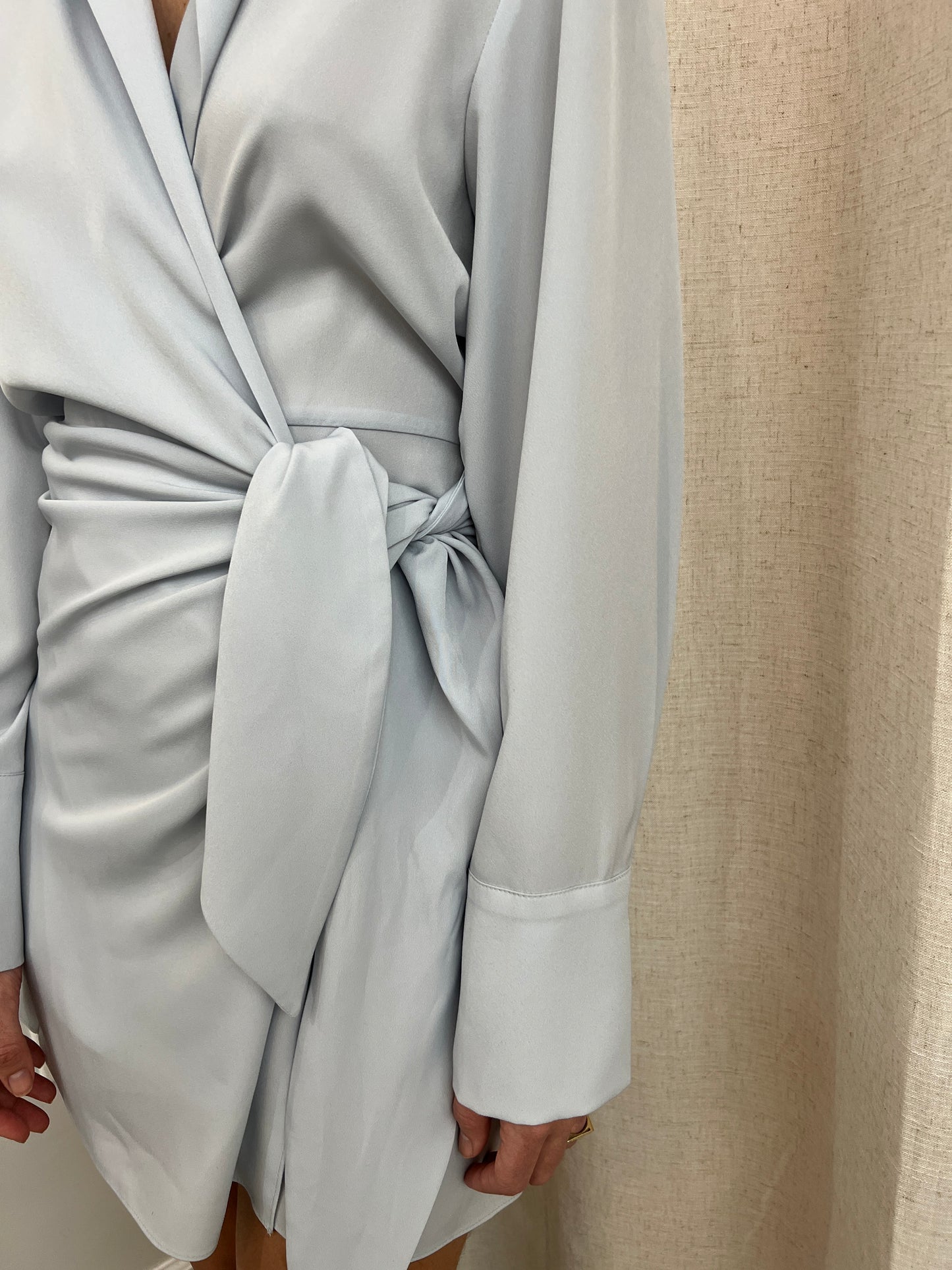 side tie collared dress