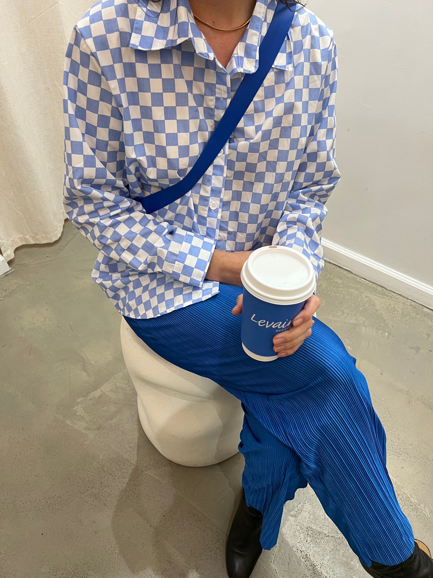 checkered blouse