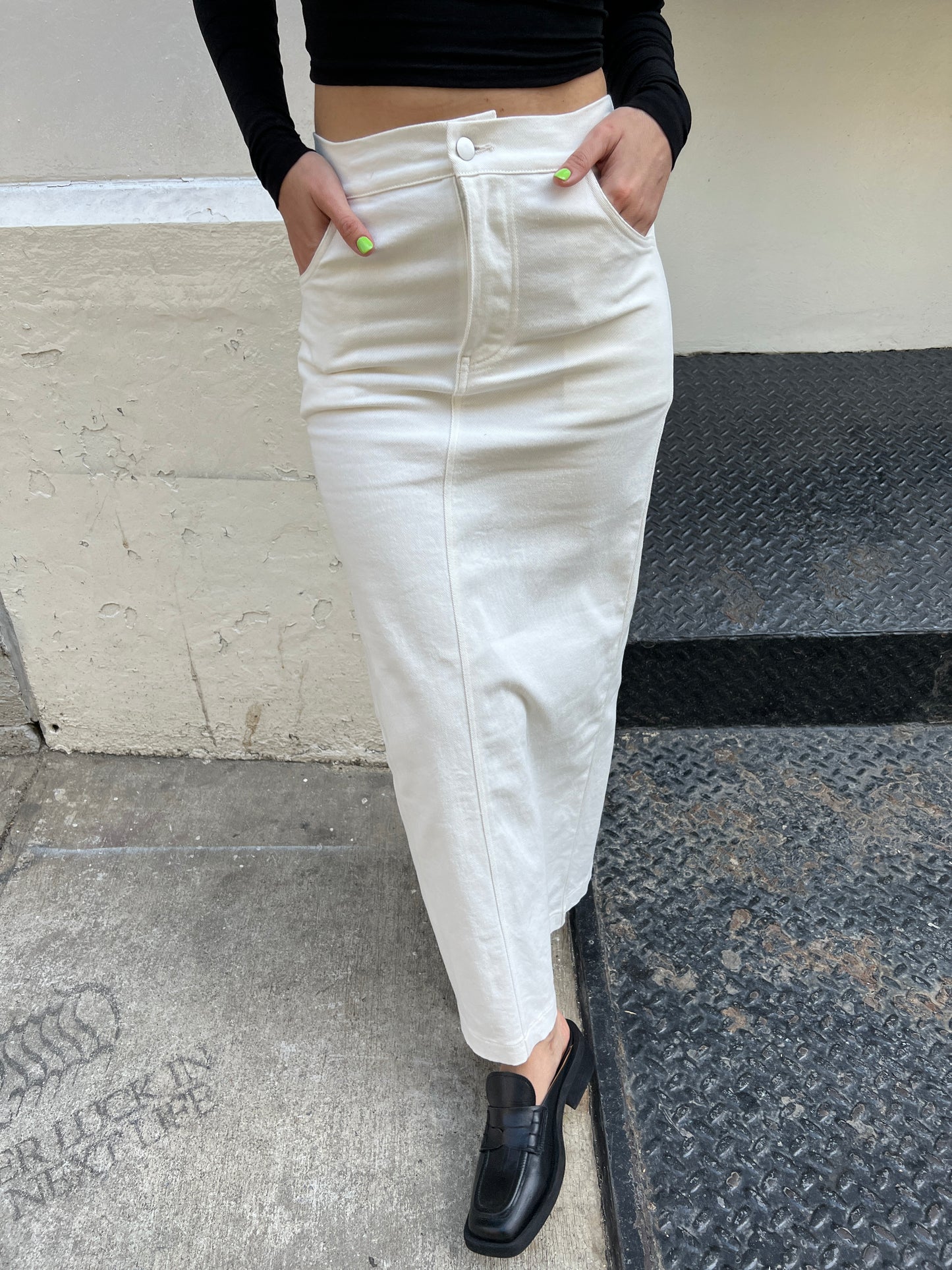 long fitted skirt
