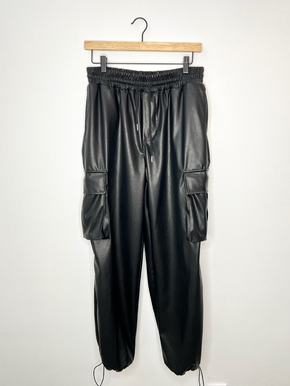 vegan leather cargo pant