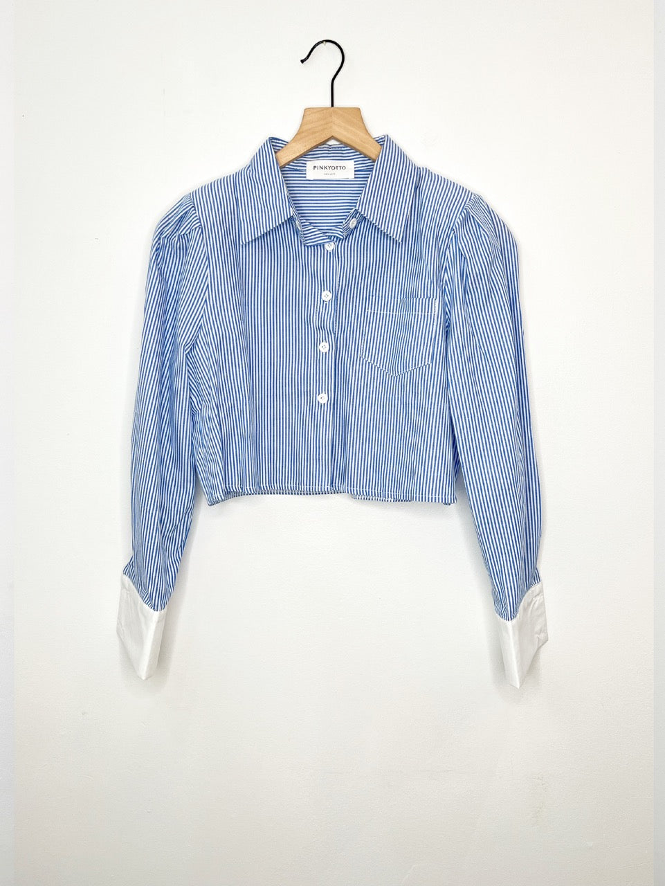 crop stripe blouse