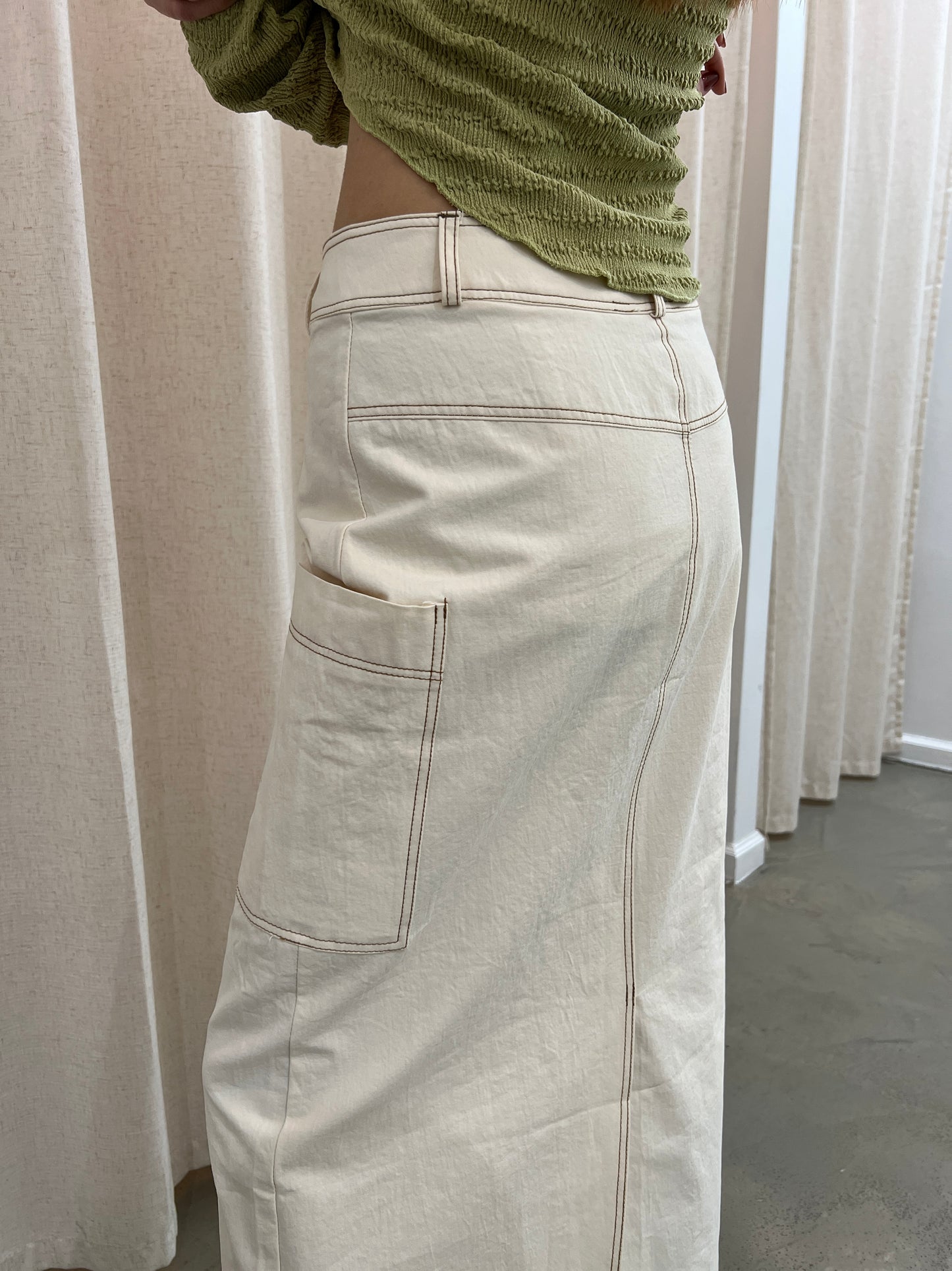 2 Pockets Long Skirt