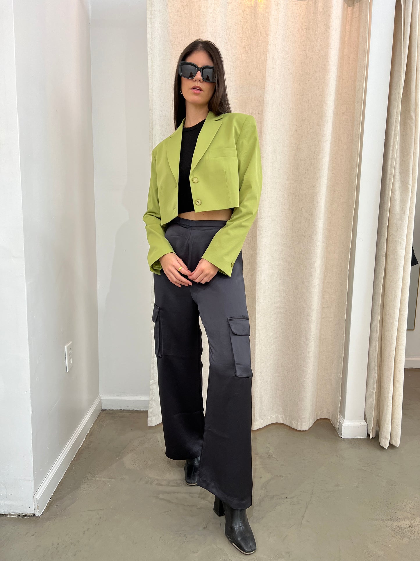 Satin Cargo Pant