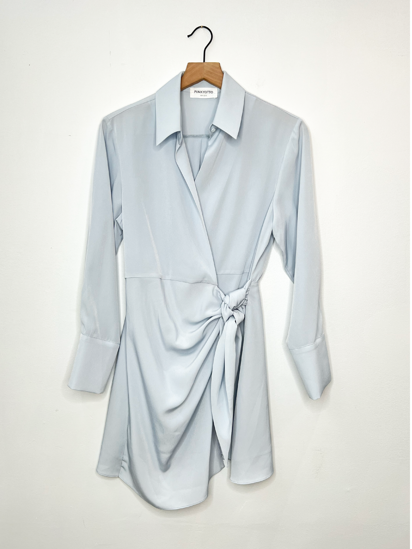 side tie collared dress