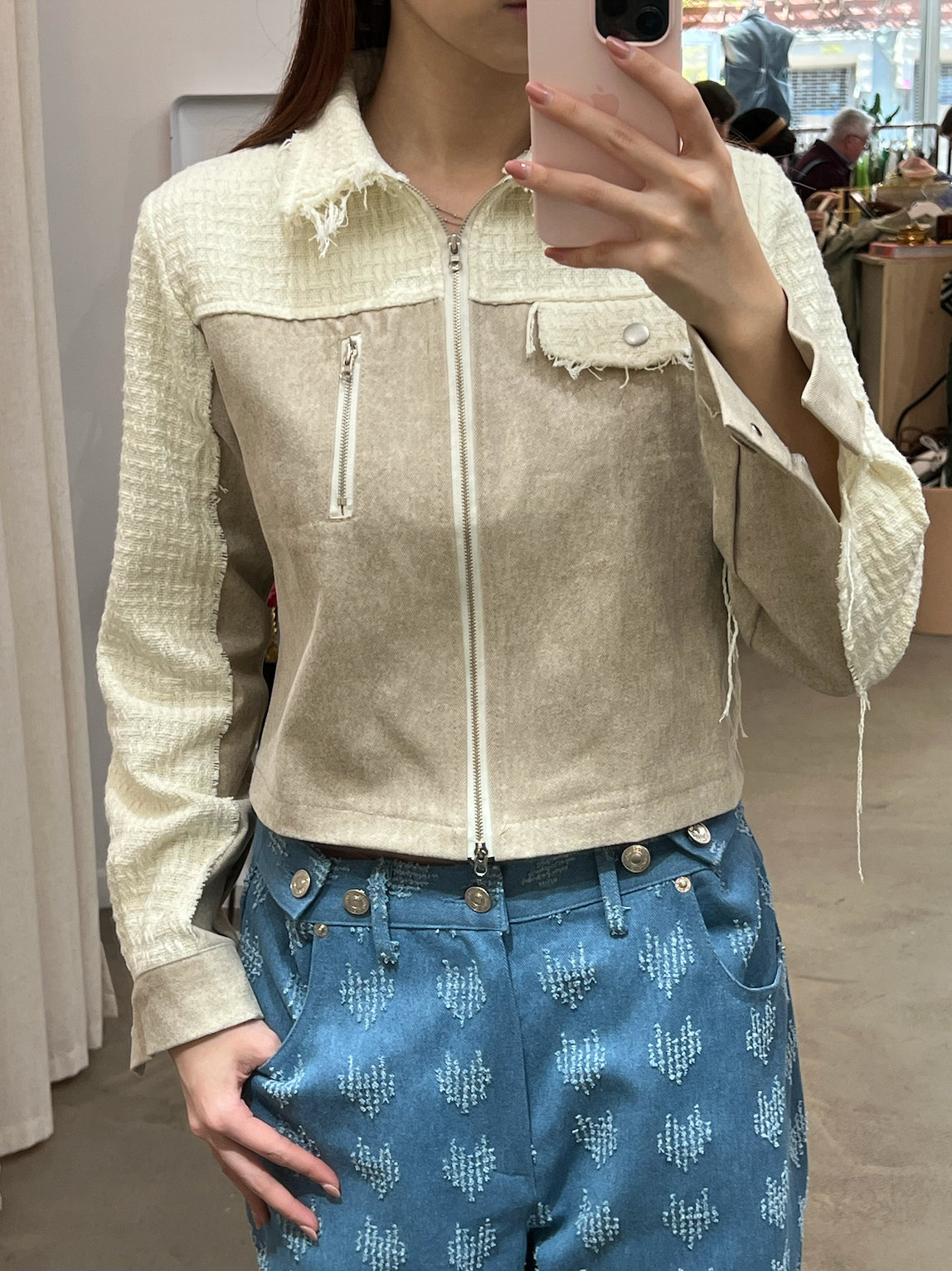 tweed detail jacket