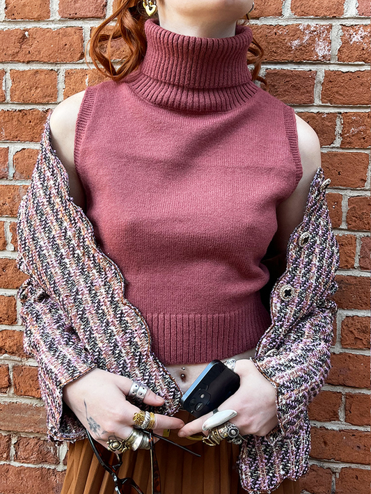 Turtle Neck Knit Top