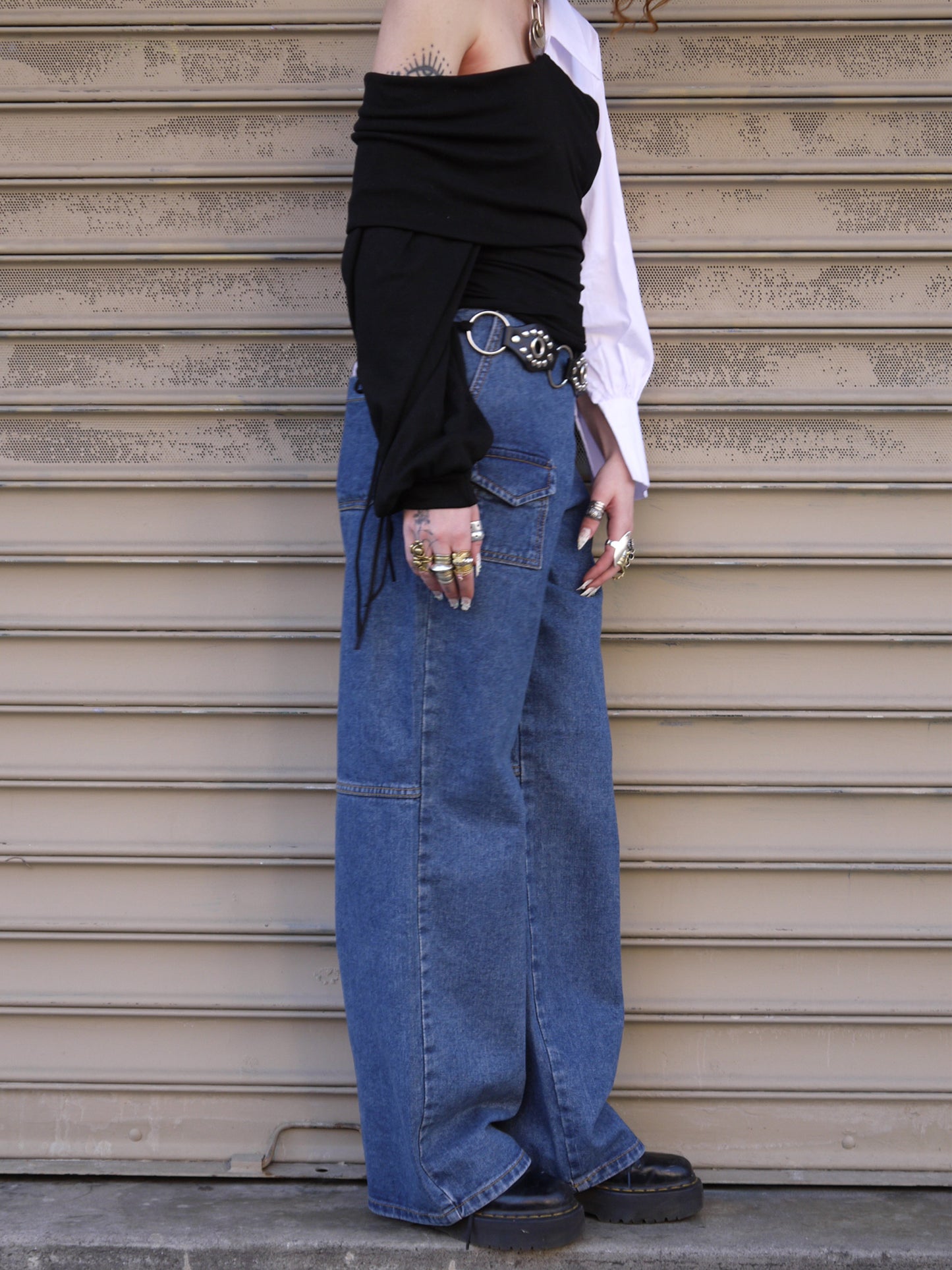 cargo pkt denim pant