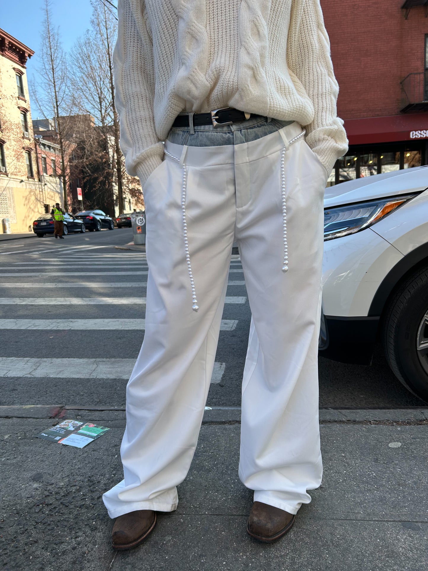 2 tone denim pant