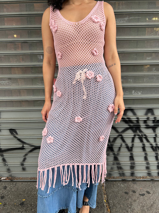 crochet vneck dress