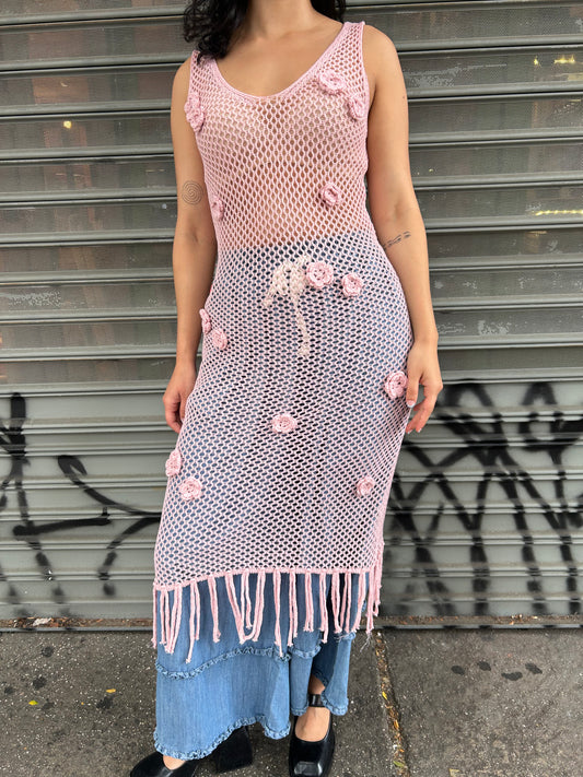 crochet vneck dress