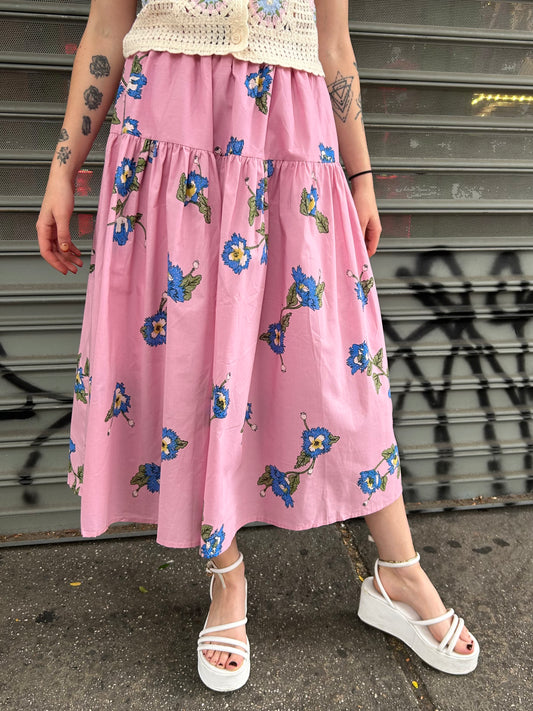 printed midi skirt