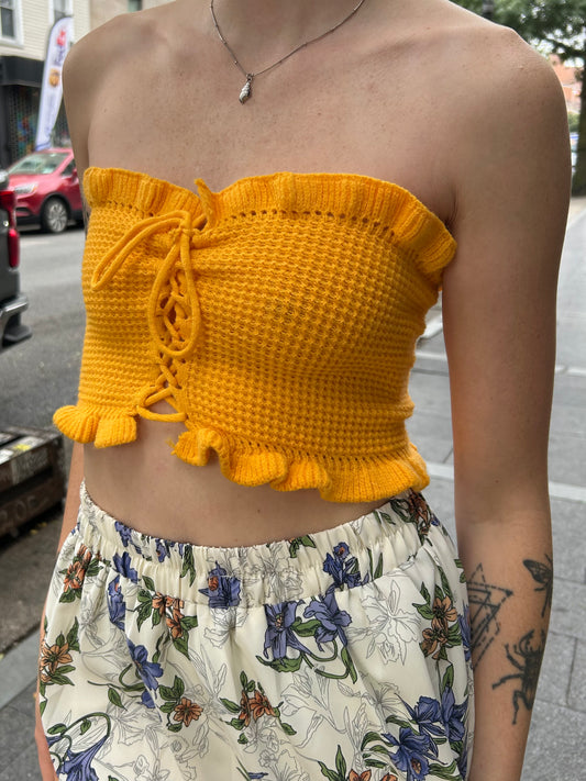 crochet knit tube top