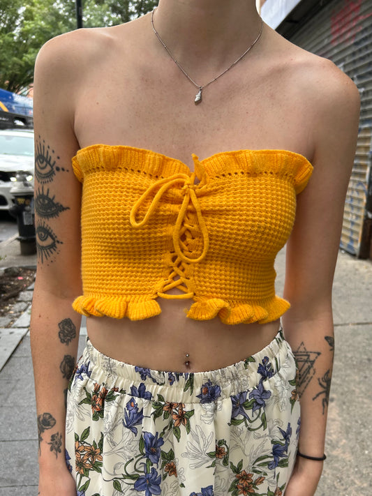 crochet knit tube top