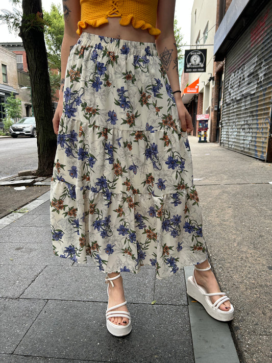 floral long skirt