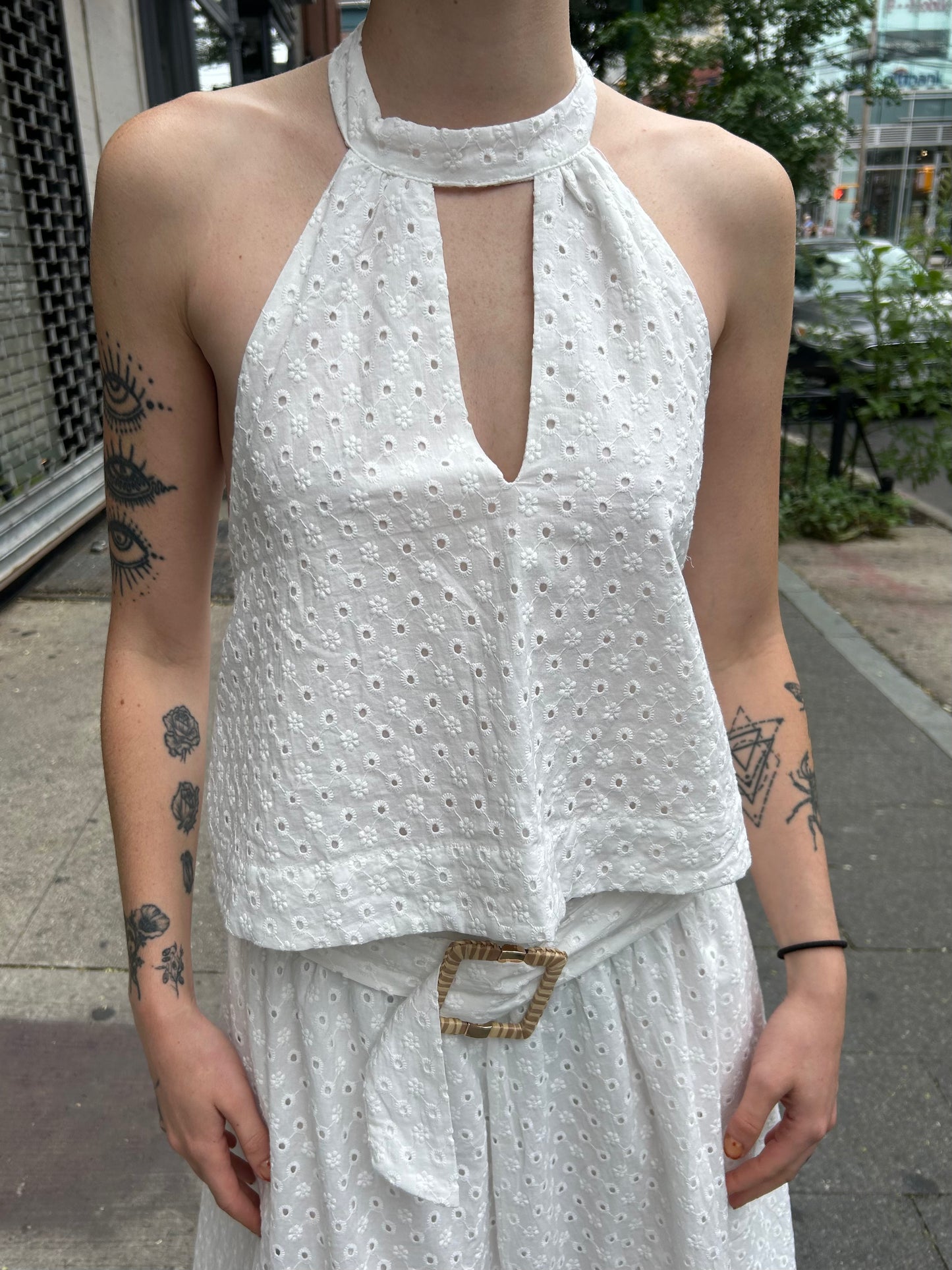 eyelet halter top