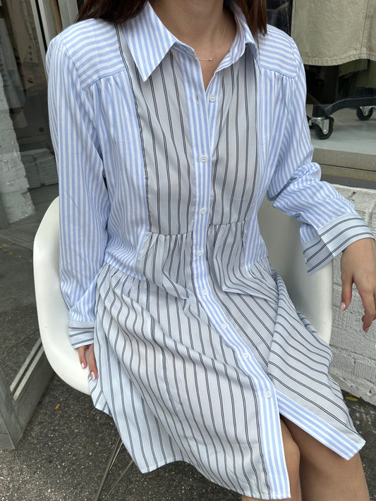 stripe shirt short dress