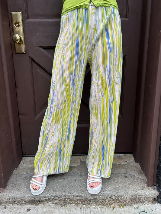 multi colored pleated pant