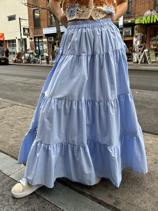 ribbon detail long skirt