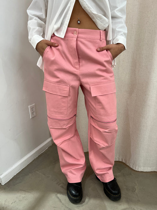 cargo pant w zipper knee