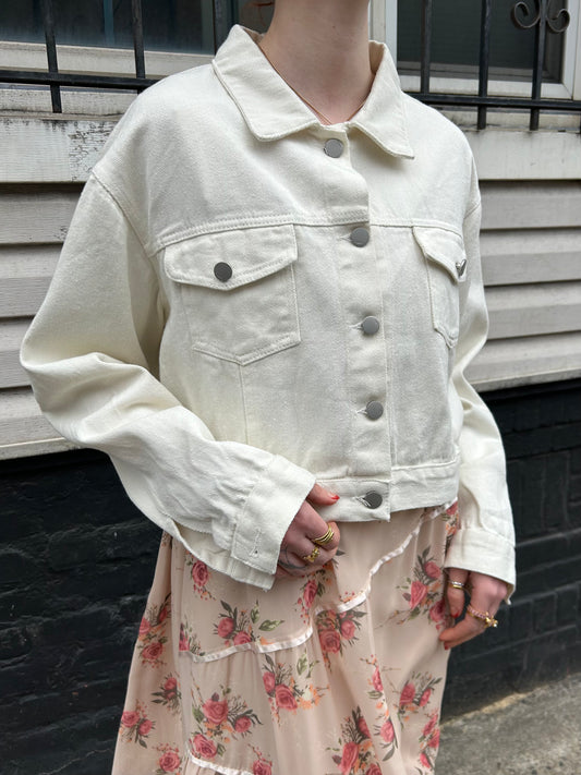 cropped button up jacket