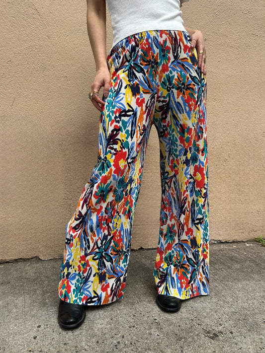 floral pleated casual pant