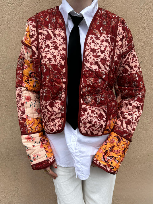 multi patch quilted jacket