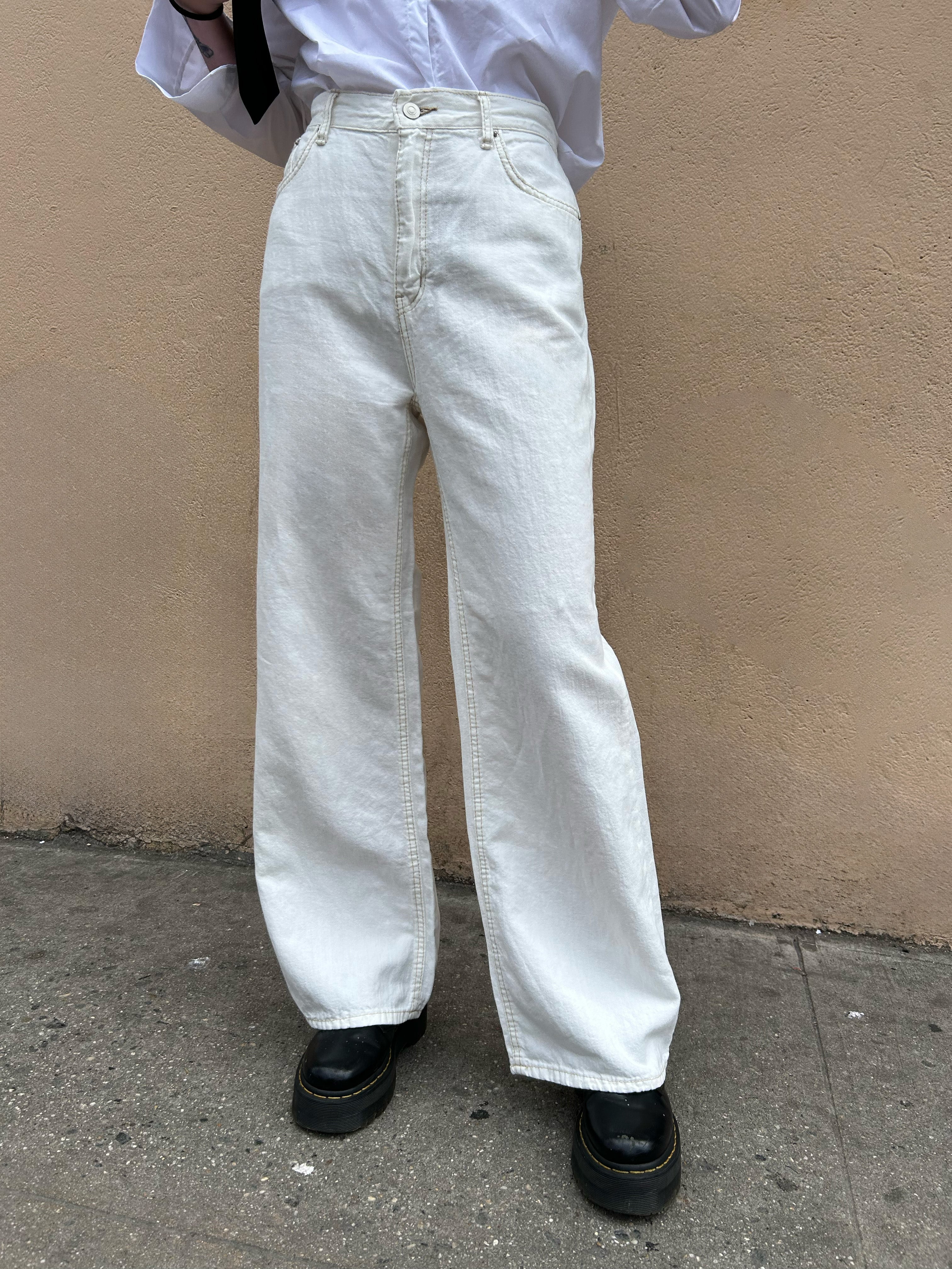 トップス HARGUEDRYCOTTONPLANESWEATFOODIE PANTS Blue White Striped Pants | Mens Blue White Striped Trouser
