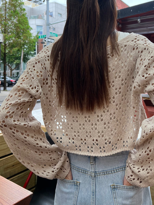 front tie crop sweater top