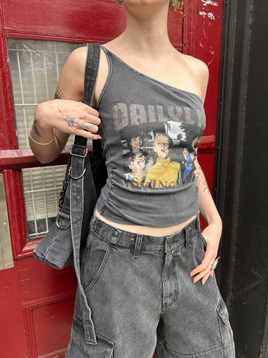 1 shoulder printed tank