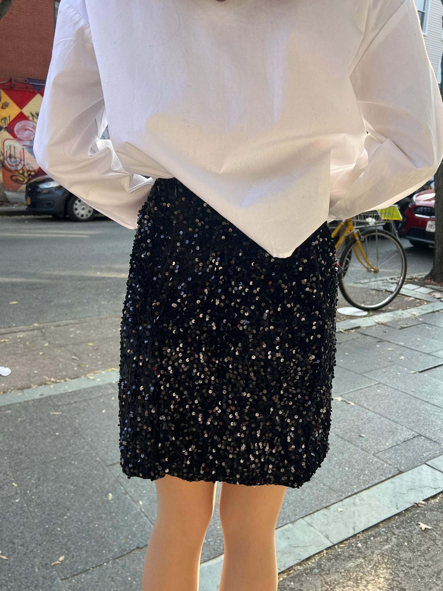 short sequin skirt