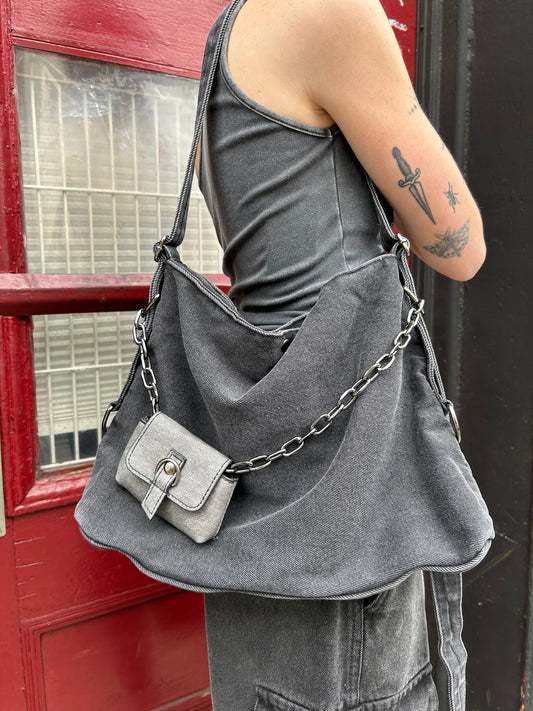 denim shoulder bag