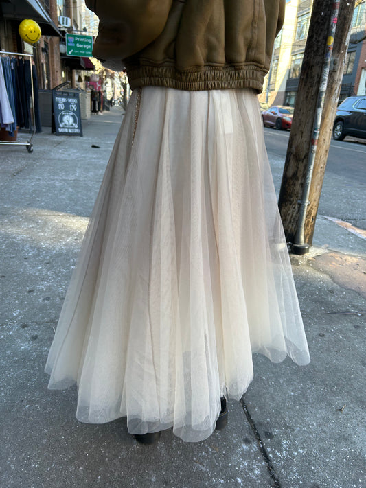 long ombre mesh skirt