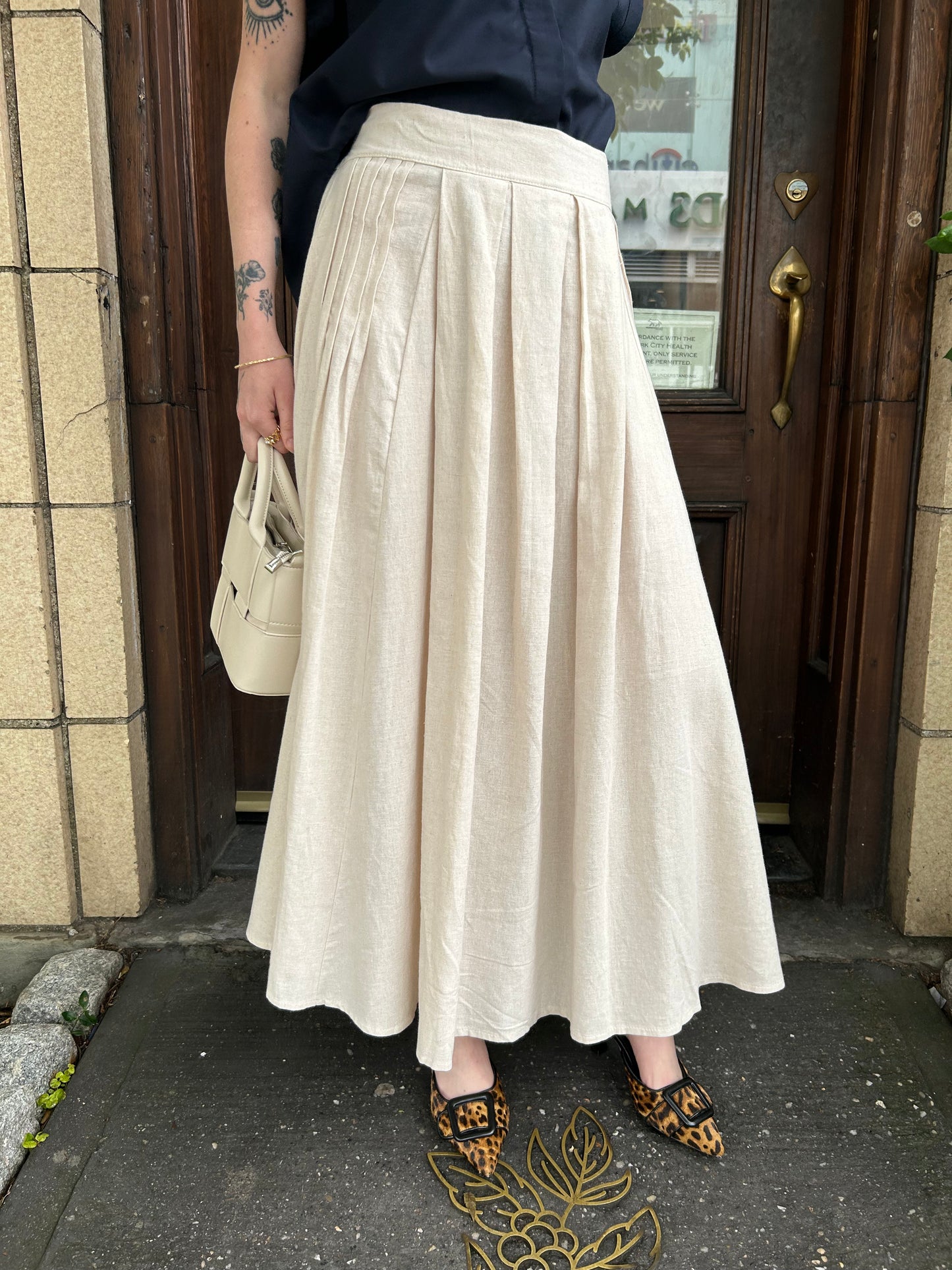 linen long skirt