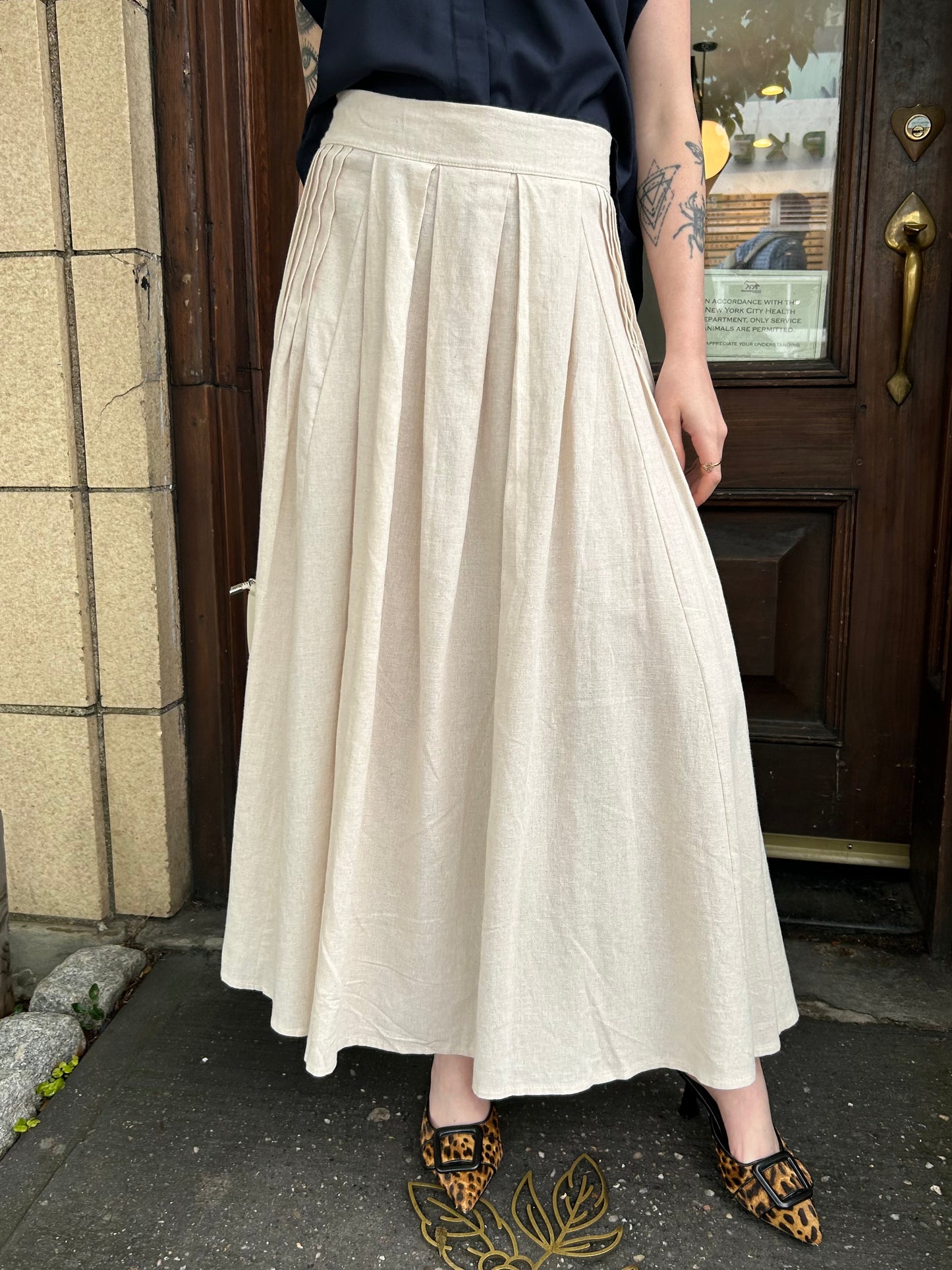 linen long skirt