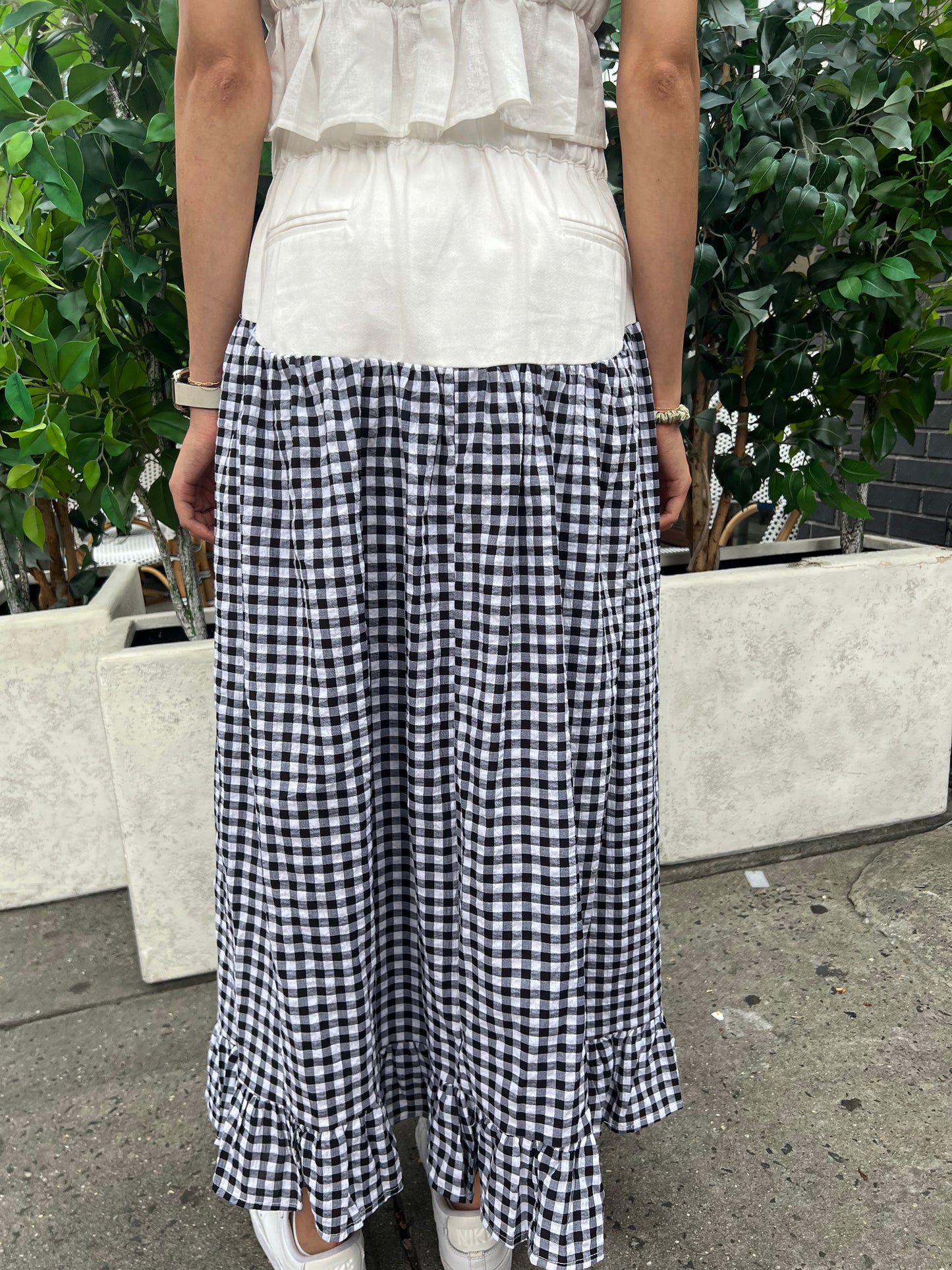 half checkered skirt