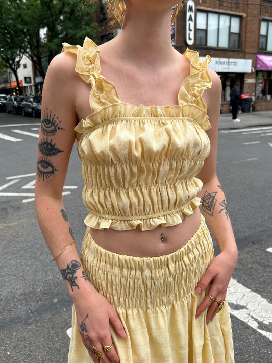 ruched top w long skirt set