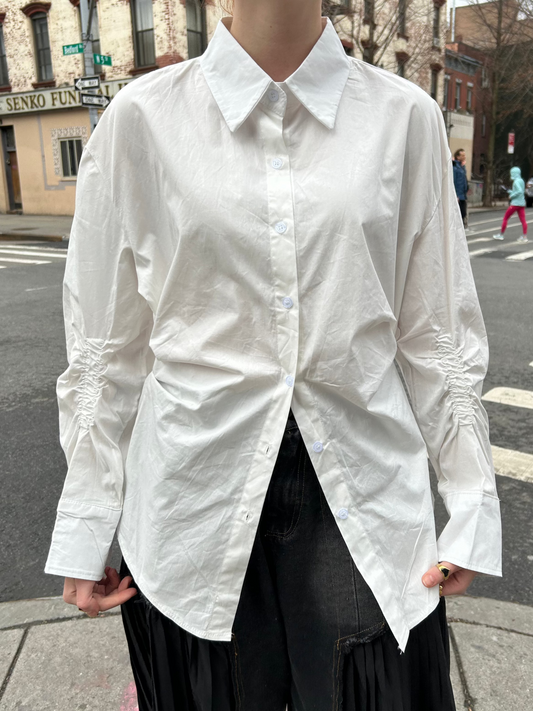 ruched slv long blouse