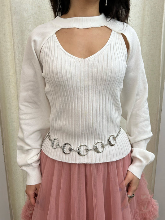 knit bolero w rib knit tank set