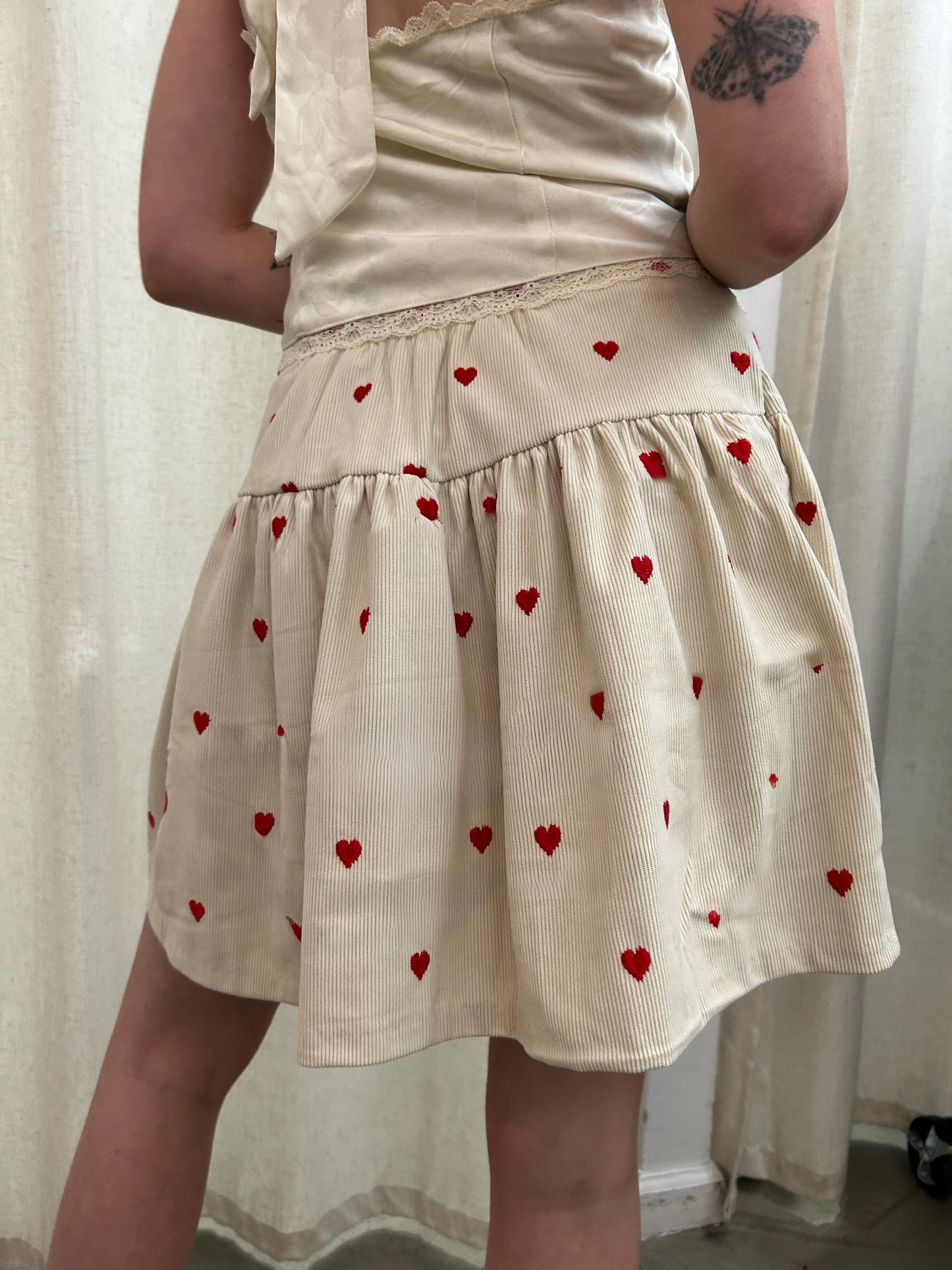 ditsy heart short skirt