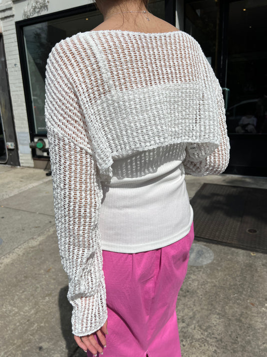 open knit crop w tank set