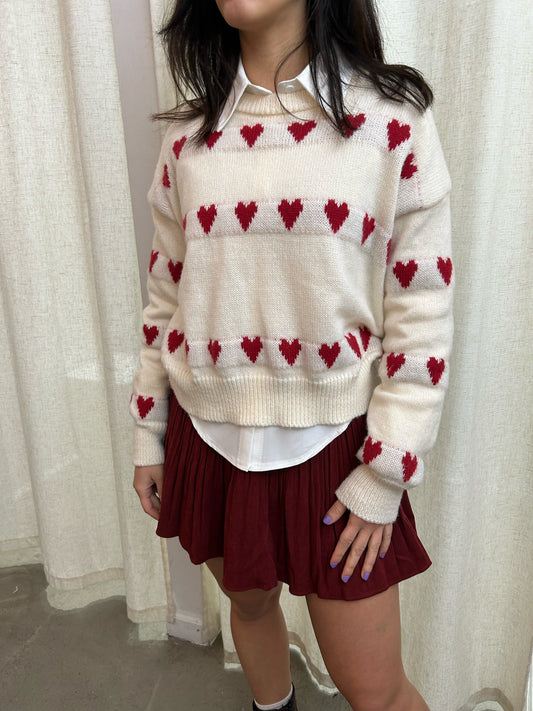 heart detail sweater