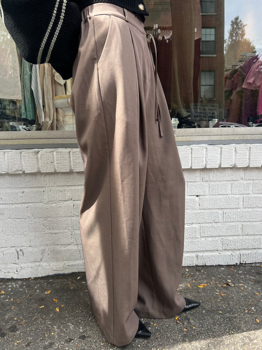 side string tie wide leg pant