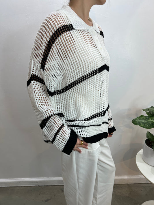 stripe collared sweater