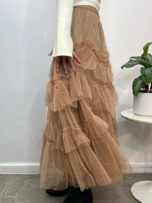tiered tulle long skirt