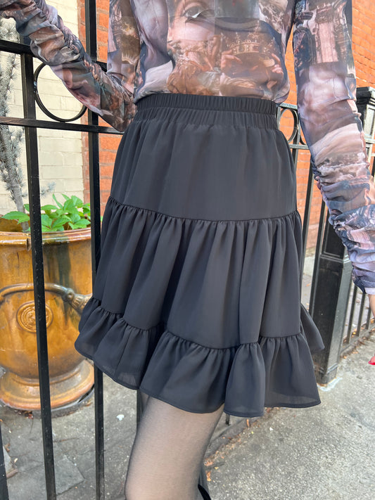 short tiered skirt