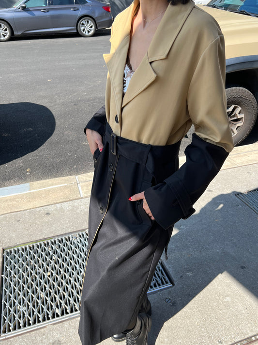 2 tone trench coat