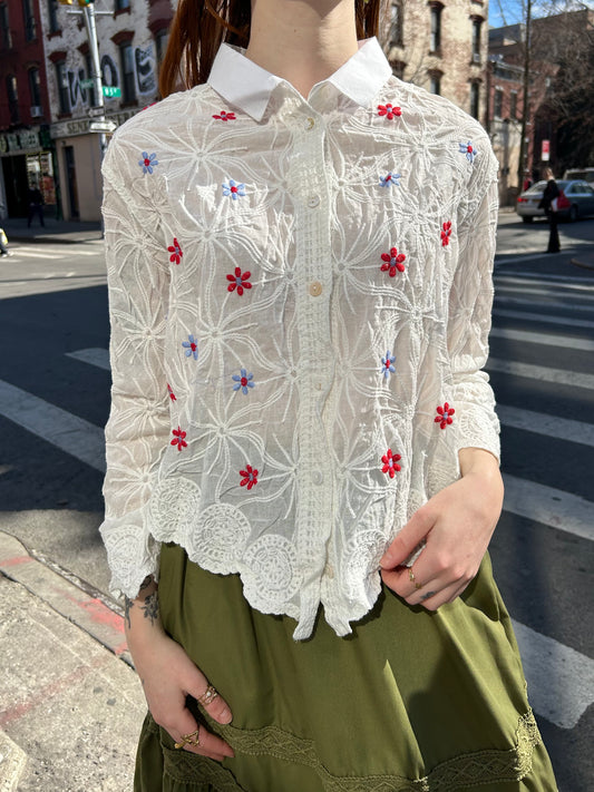 floral embroidered blouse